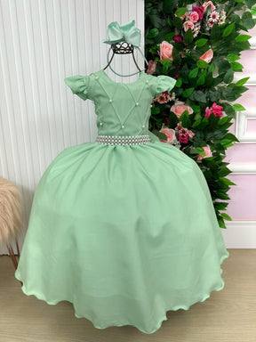 Vestido Ysa Kids Ariane Longo Verde Oliva - Leveza e Elegância para Meninas | Bebeloo Kids