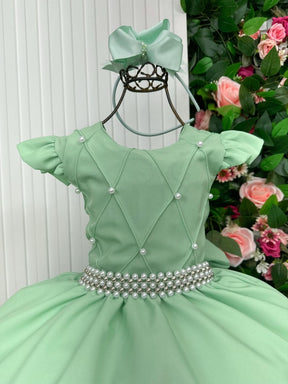 Vestido Ysa Kids Ariane Longo Verde Oliva - Leveza e Elegância para Meninas | Bebeloo Kids