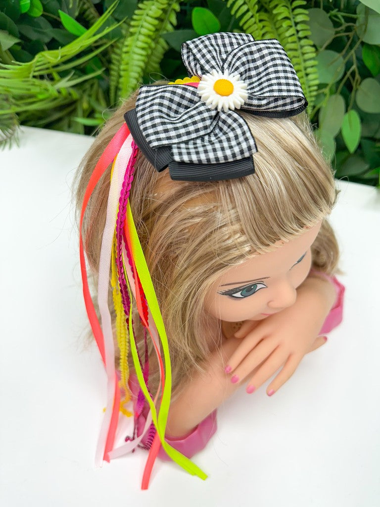 Laço Bico de Pato Preto Xadrez Junino - Toque Delicado para Completar o Visual | Bebeloo Kids