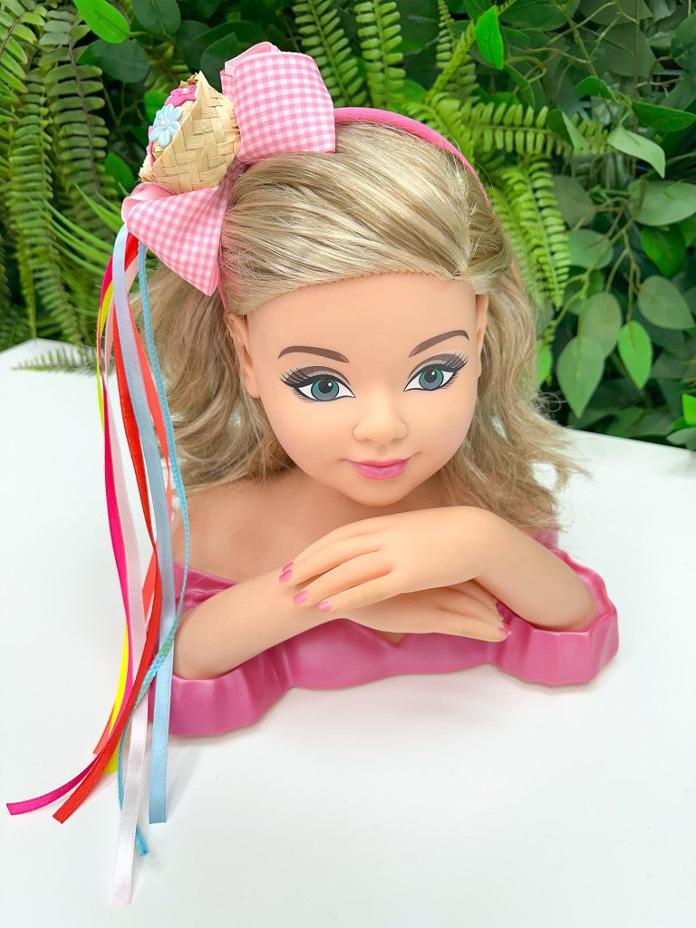 Tiara Rosa Xadrez Junino - Estilo e Elegância para os Pequenos | Bebeloo Kids