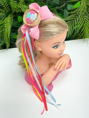 Tiara Rosa Xadrez Junino - Estilo e Elegância para os Pequenos | Bebeloo Kids
