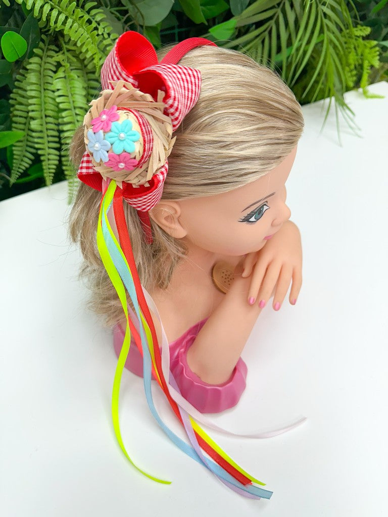 Tiara Vermelho Xadrez Junino - Estilo e Elegância para os Pequenos | Bebeloo Kids