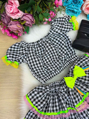 Conjunto Banana Club Junino Luxo Adulto Sofia Preto - Estilo Delicado para o Dia a Dia | Bebeloo Kids