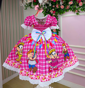 Vestido Junino Tematico Luxo Turma da Monica - Leveza e Elegância para Meninas | Bebeloo Kids