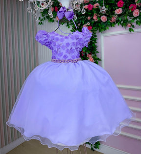 Vestido Juvenil Miss Cherry Paloma Lilas - Leveza e Elegância para Meninas | Bebeloo Kids