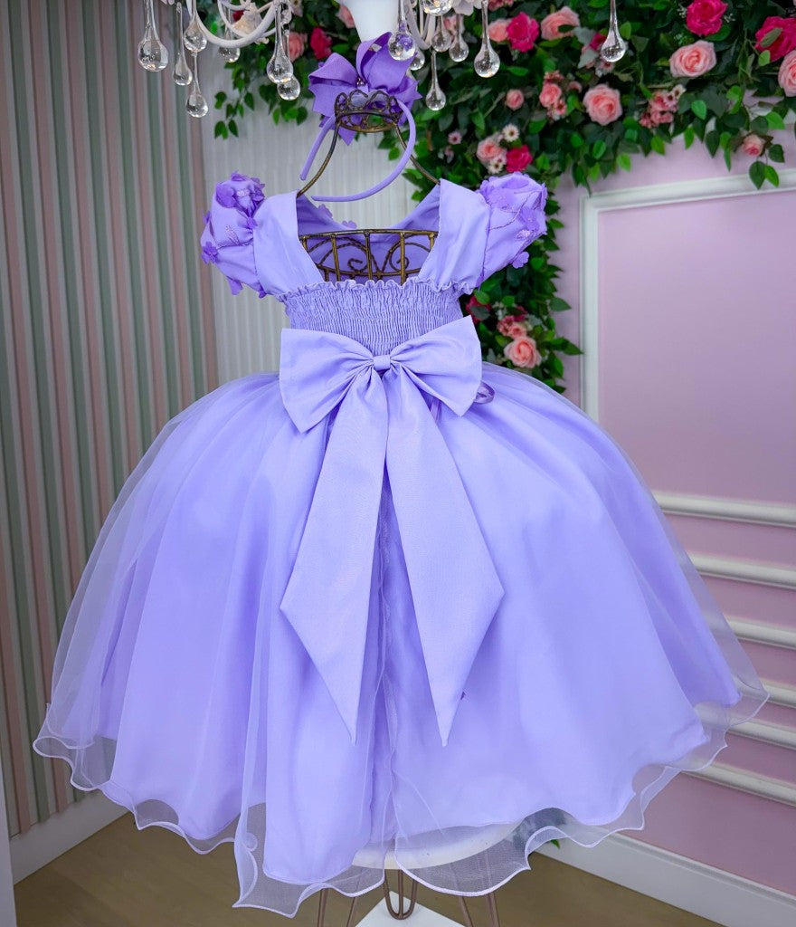 Vestido Juvenil Miss Cherry Paloma Lilas - Leveza e Elegância para Meninas | Bebeloo Kids