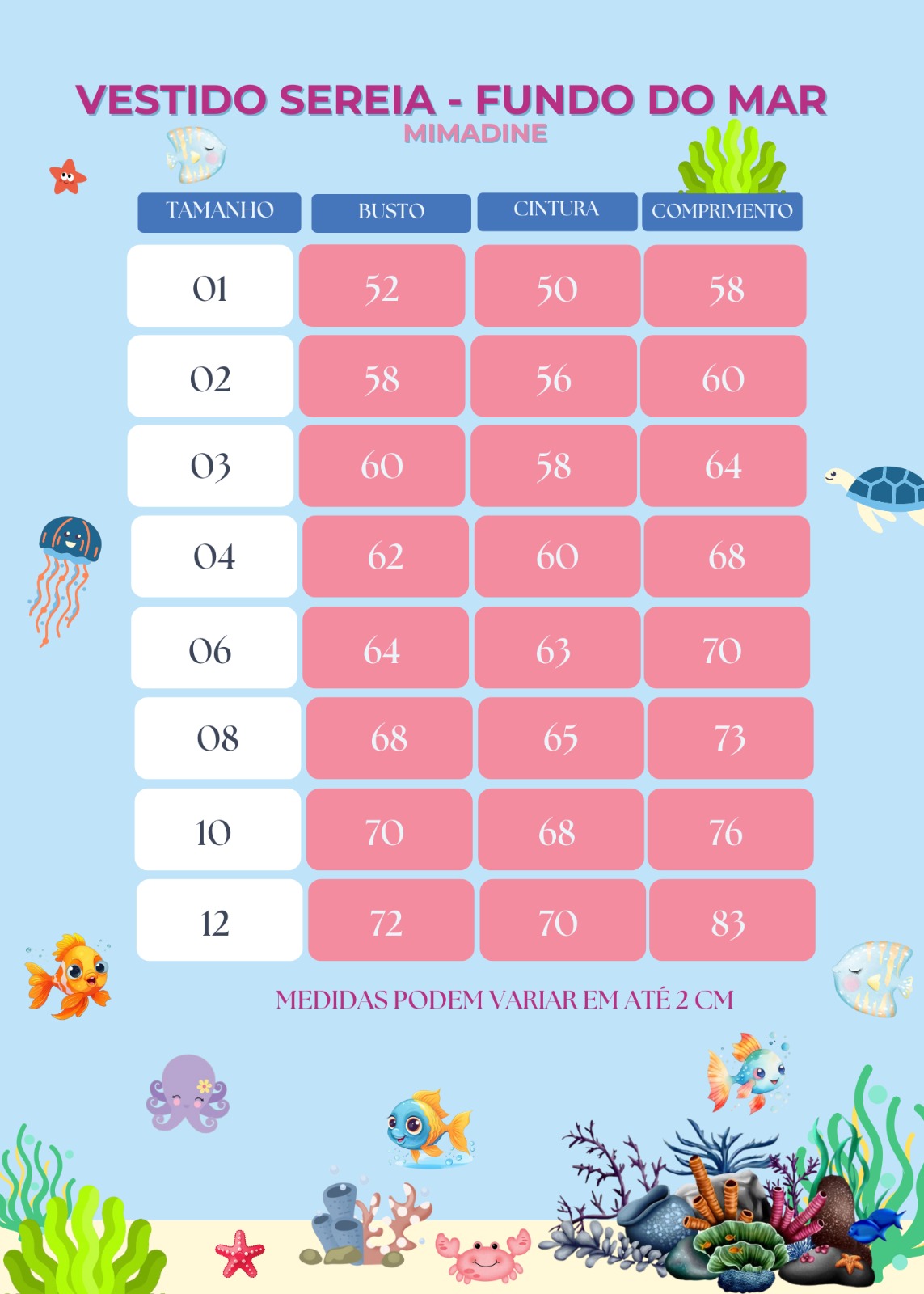 Vestido Tematico Mimadine Sereia - Fundo do Mar - Leveza e Elegância para Meninas | Bebeloo Kids