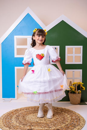 Vestido Junino Banana Club Luxo Arraial dos Apaixonados Noiva/Noivinha - Leveza e Elegância para Meninas | Bebeloo Kids