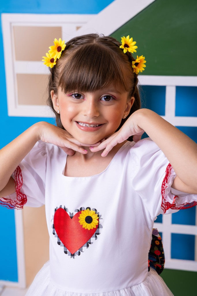 Vestido Junino Banana Club Luxo Arraial dos Apaixonados Noiva/Noivinha - Leveza e Elegância para Meninas | Bebeloo Kids