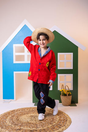 Conjunto Junino Princesa Seu Zé Terno Vermelho - Estilo Delicado para o Dia a Dia | Bebeloo Kids