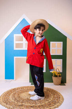 Conjunto Junino Princesa Seu Zé Terno Vermelho - Estilo Delicado para o Dia a Dia | Bebeloo Kids