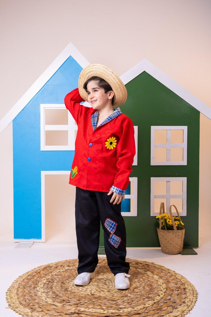 Conjunto Junino Princesa Seu Zé Terno Vermelho - Estilo Delicado para o Dia a Dia | Bebeloo Kids