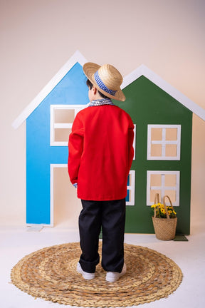 Conjunto Junino Princesa Seu Zé Terno Vermelho - Estilo Delicado para o Dia a Dia | Bebeloo Kids