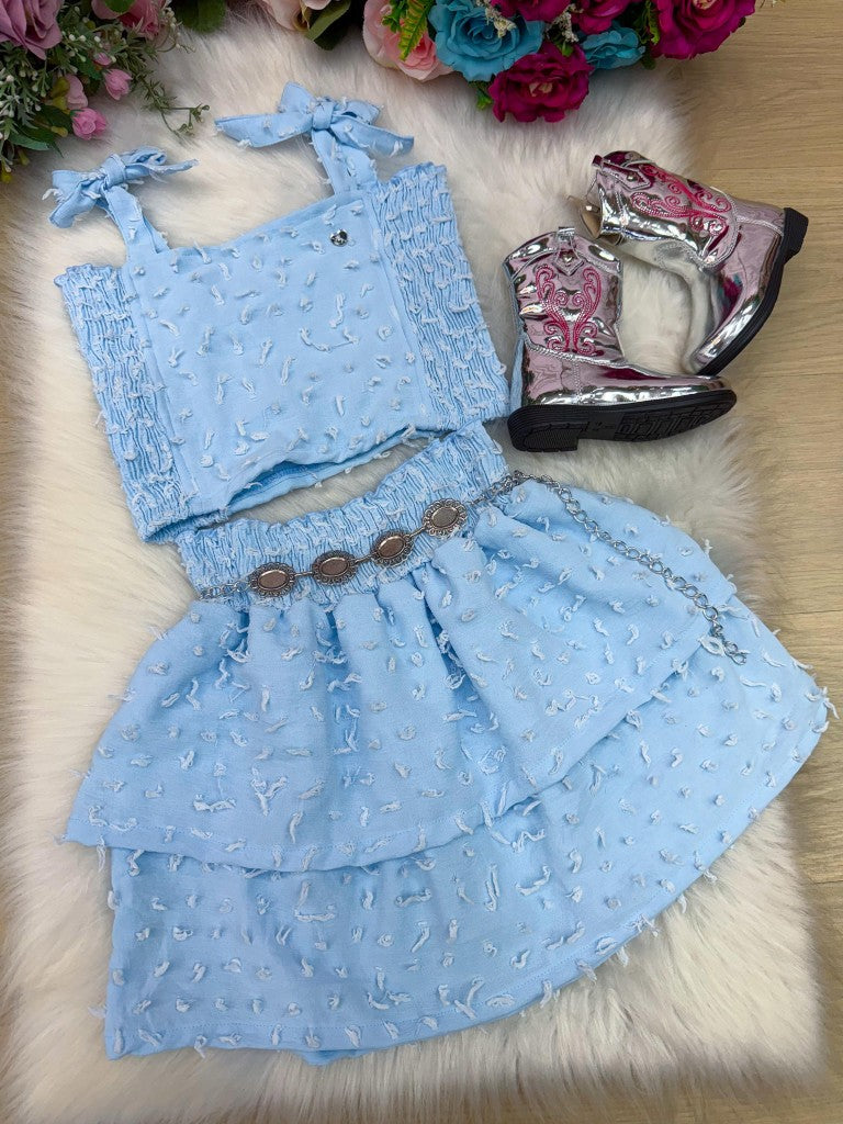 Conjunto Blogueirinha Clarissa Azul Bebe - Estilo Delicado para o Dia a Dia | Bebeloo Kids