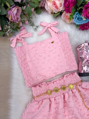 Conjunto Blogueirinha Clarissa Rosa Bebe - Estilo Delicado para o Dia a Dia | Bebeloo Kids