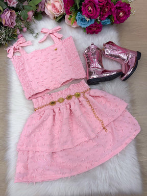 Conjunto Blogueirinha Clarissa Rosa Bebe - Estilo Delicado para o Dia a Dia | Bebeloo Kids