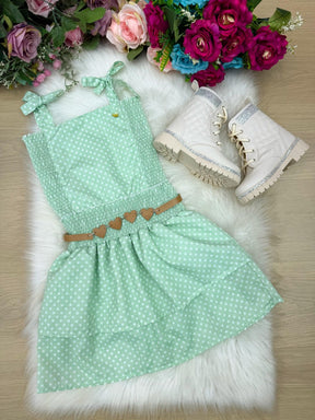 Vestido Blogueirinha Hermione Verde - Leveza e Elegância para Meninas | Bebeloo Kids