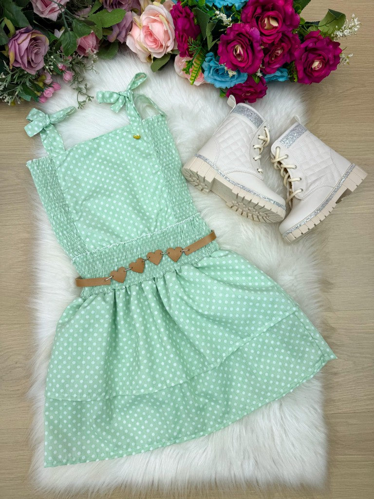 Vestido Blogueirinha Hermione Verde - Leveza e Elegância para Meninas | Bebeloo Kids