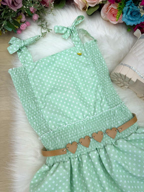 Vestido Blogueirinha Hermione Verde - Leveza e Elegância para Meninas | Bebeloo Kids