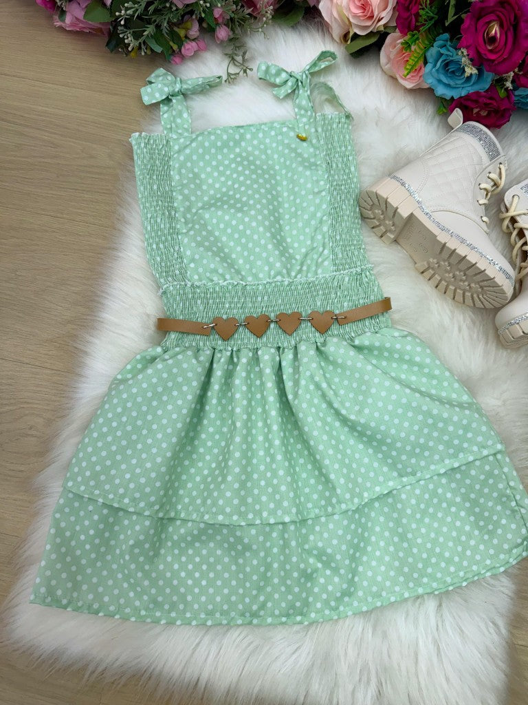 Vestido Blogueirinha Hermione Verde - Leveza e Elegância para Meninas | Bebeloo Kids