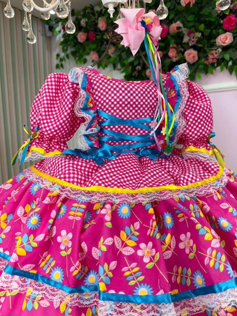 Vestido Bella Child Junino Quermesse Chique Pink - Leveza e Elegância para Meninas | Bebeloo Kids