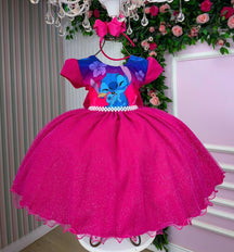 Vestido Tematicos Ysa Kids Lilo Stitch Pink Modelo 4 - Leveza e Elegância para Meninas | Bebeloo Kids