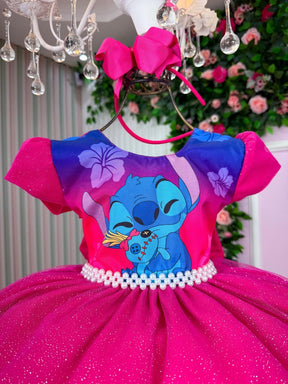 Vestido Tematicos Ysa Kids Lilo Stitch Pink Modelo 4 - Leveza e Elegância para Meninas | Bebeloo Kids