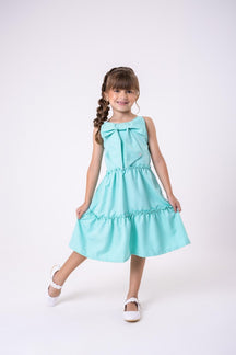 Vestido Blogueirinha Lola Verde Tiffany - Leveza e Elegância para Meninas | Bebeloo Kids
