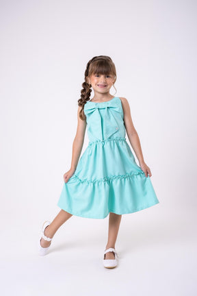 Vestido Blogueirinha Lola Verde Tiffany - Leveza e Elegância para Meninas | Bebeloo Kids