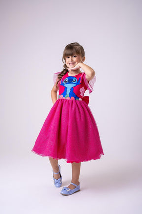 Vestido Tematicos Ysa Kids Lilo Stitch Pink Modelo 3 - Leveza e Elegância para Meninas | Bebeloo Kids