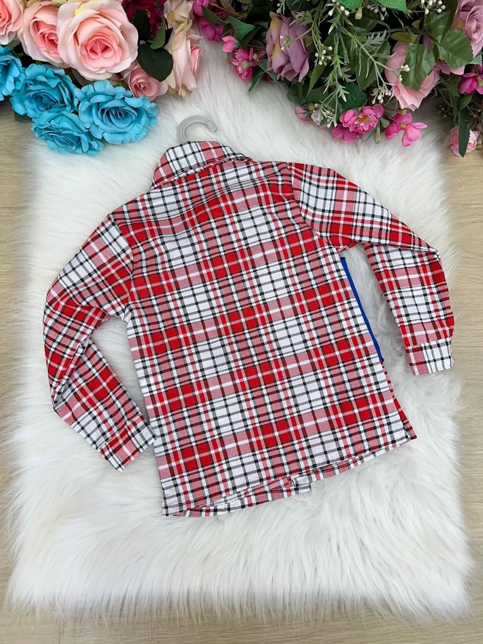 Camisa Junina Xadrez São João Colete Azul - Elegância e Conforto para os Pequenos | Bebeloo Kids