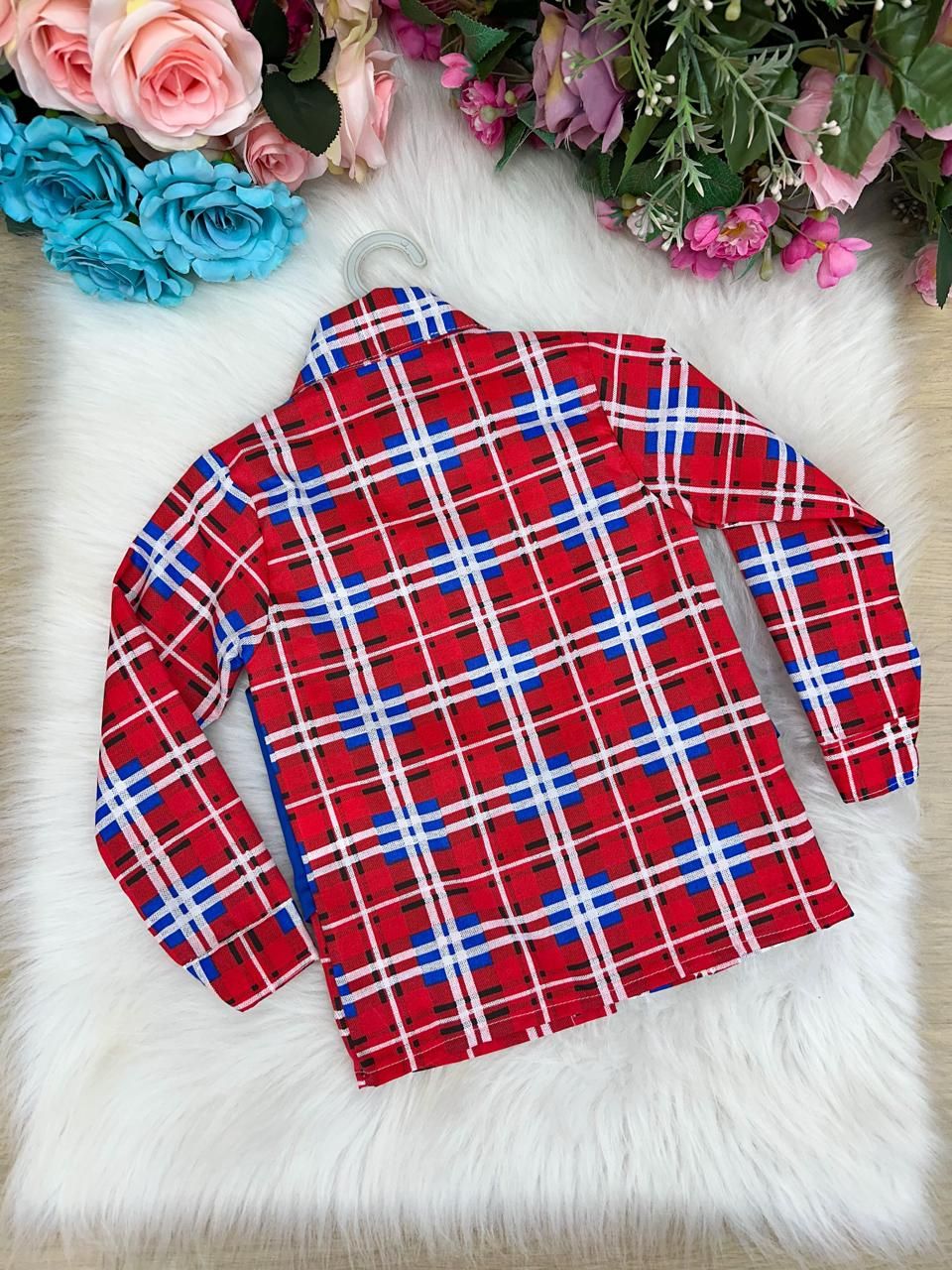 Camisa Junina Xadrez São Pedro Colete Azul - Elegância e Conforto para os Pequenos | Bebeloo Kids