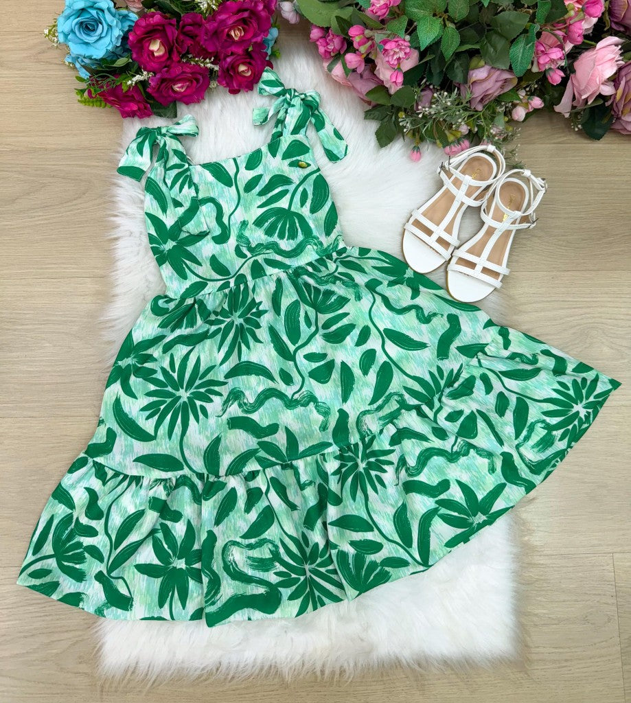 Vestido Banana Club Dandara Verde - Leveza e Elegância para Meninas | Bebeloo Kids