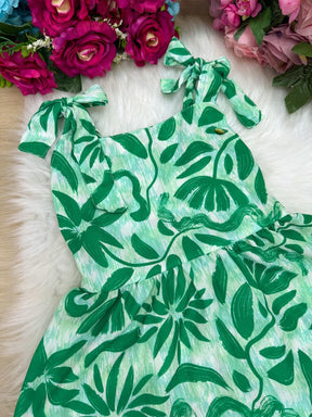 Vestido Banana Club Dandara Verde - Leveza e Elegância para Meninas | Bebeloo Kids