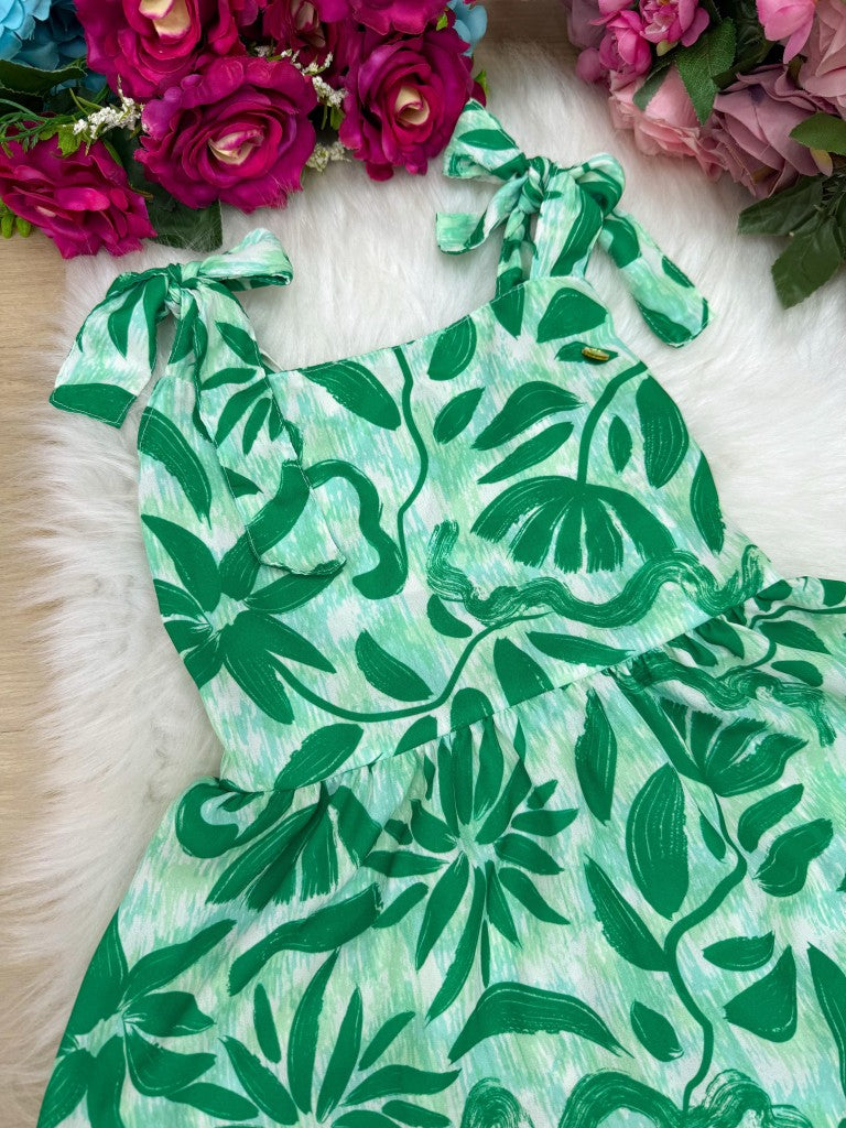 Vestido Banana Club Dandara Verde - Leveza e Elegância para Meninas | Bebeloo Kids