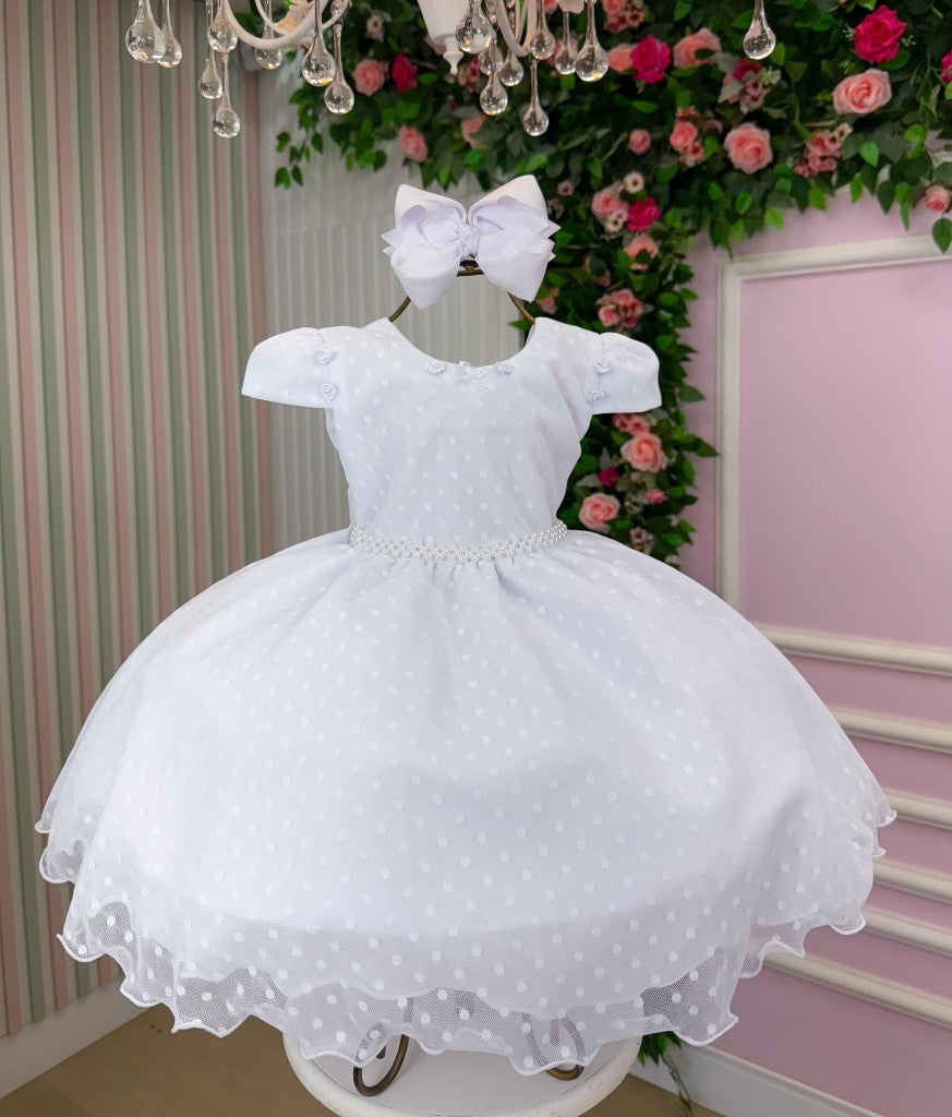 Vestido Vitoria Kids Maria Helena Branco - Leveza e Elegância para Meninas | Bebeloo Kids