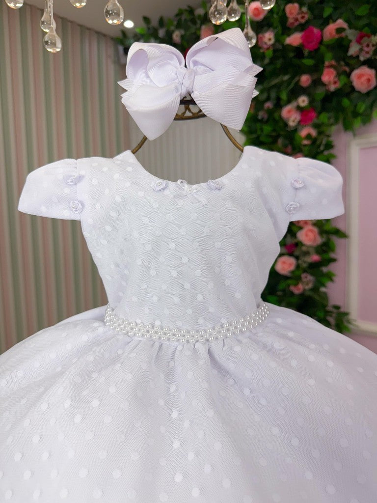 Vestido Vitoria Kids Maria Helena Branco - Leveza e Elegância para Meninas | Bebeloo Kids