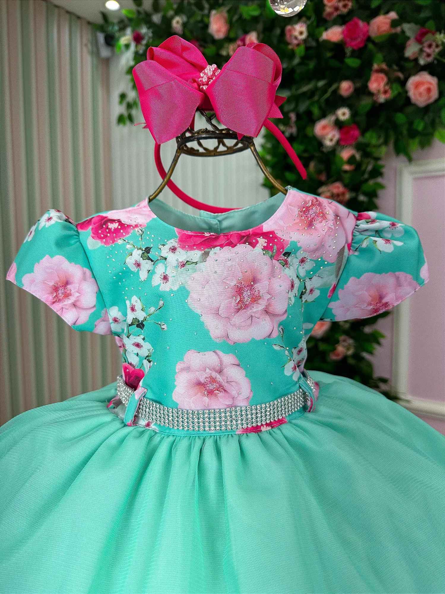 Vestido Menina Bonita Jardim Encantado Maiza Verde - Leveza e Elegância para Meninas | Bebeloo Kids