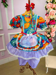 Vestido Junino Tropical Lorenza - Leveza e Elegância para Meninas | Bebeloo Kids
