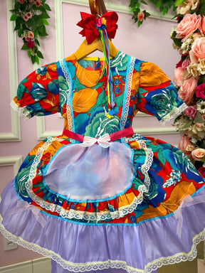 Vestido Junino Tropical Lorenza - Leveza e Elegância para Meninas | Bebeloo Kids
