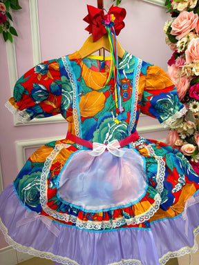 Vestido Junino Tropical Lorenza - Leveza e Elegância para Meninas | Bebeloo Kids