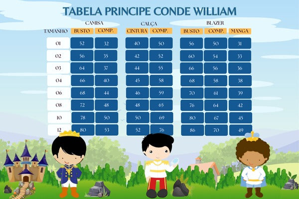 Fantasia Príncipe Príncipe Conde William Branco - Qualidade e Cuidado para os Pequenos | Bebeloo Kids