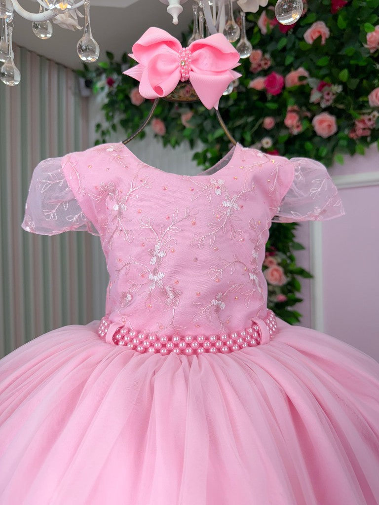Vestido Infantil Menina Bonita Beatriz Rosa Bebe - Leveza e Elegância para Meninas | Bebeloo Kids