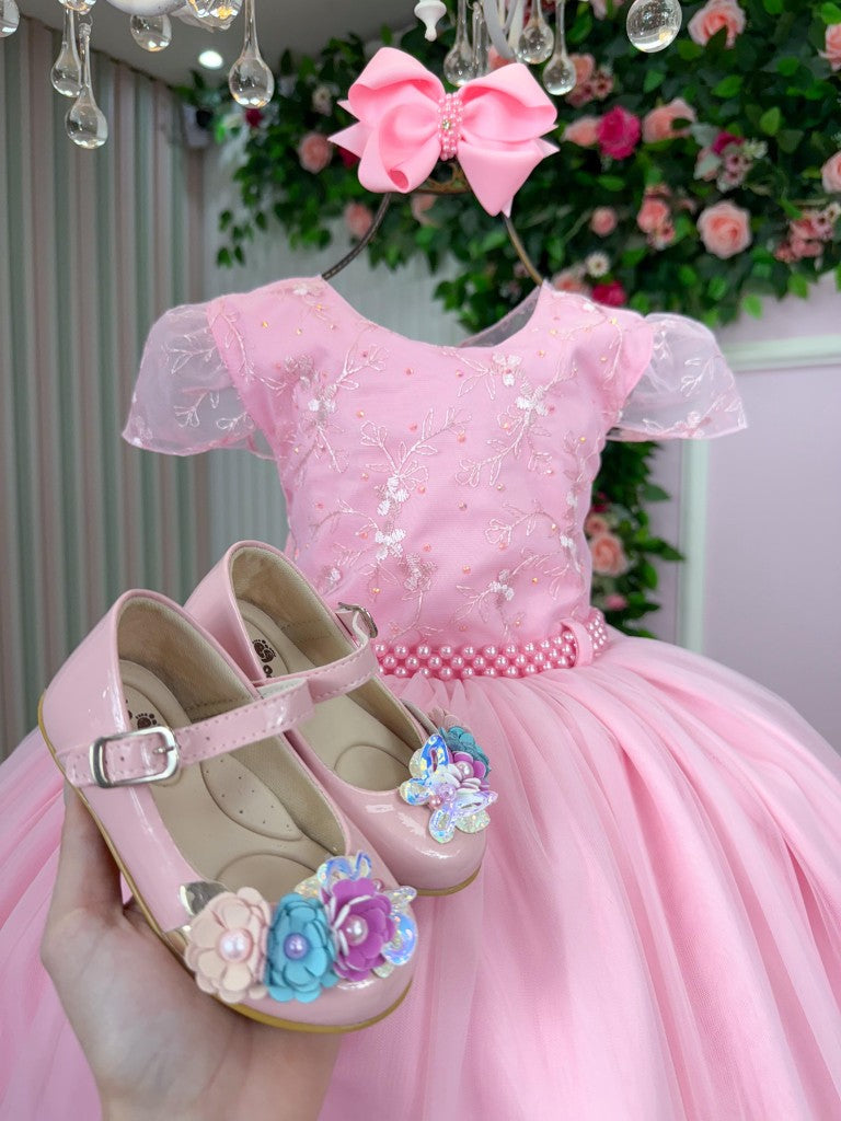 Vestido Infantil Menina Bonita Beatriz Rosa Bebe - Leveza e Elegância para Meninas | Bebeloo Kids
