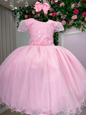 Vestido Infantil Menina Bonita Beatriz Rosa Bebe - Leveza e Elegância para Meninas | Bebeloo Kids