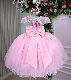 Vestido Infantil Menina Bonita Beatriz Rosa Bebe - Leveza e Elegância para Meninas | Bebeloo Kids