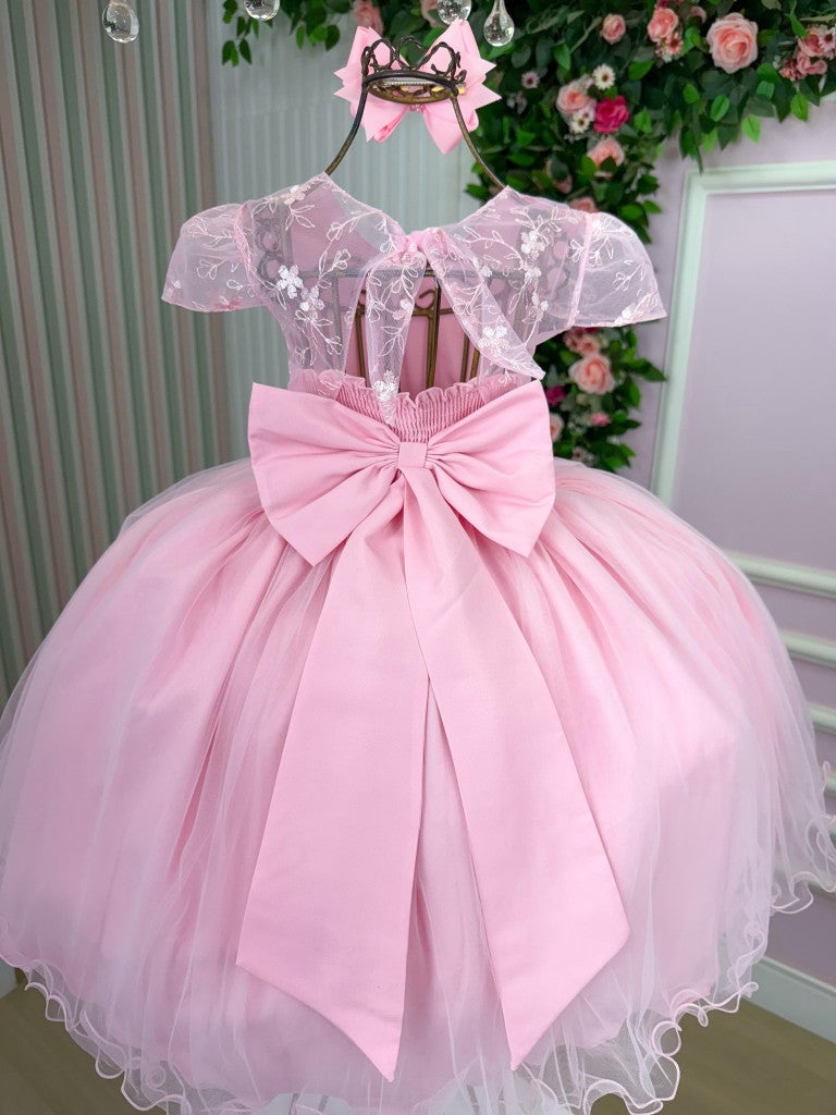 Vestido Infantil Menina Bonita Beatriz Rosa Bebe - Leveza e Elegância para Meninas | Bebeloo Kids