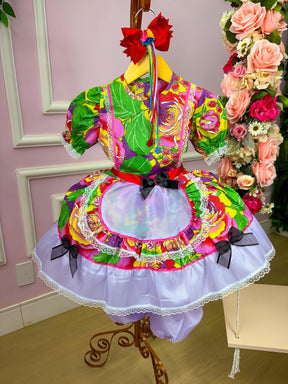 Vestido Junino Tropical Carina - Leveza e Elegância para Meninas | Bebeloo Kids