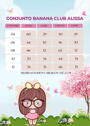 Conjunto Banana Club Alissa Rosa Bebe - Estilo Delicado para o Dia a Dia | Bebeloo Kids