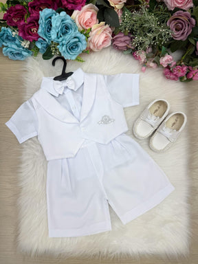 Conjunto Miss Cherry Meninos Bebe Felipe Shorts Branco - Estilo Delicado para o Dia a Dia | Bebeloo Kids